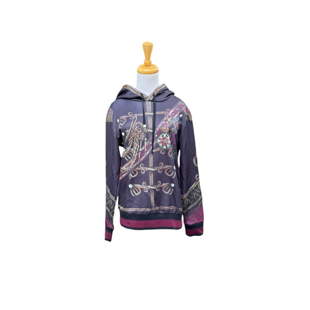 Authentic Dolce & Gabbana Printed Crew Neck Hoodie – Made in Italy